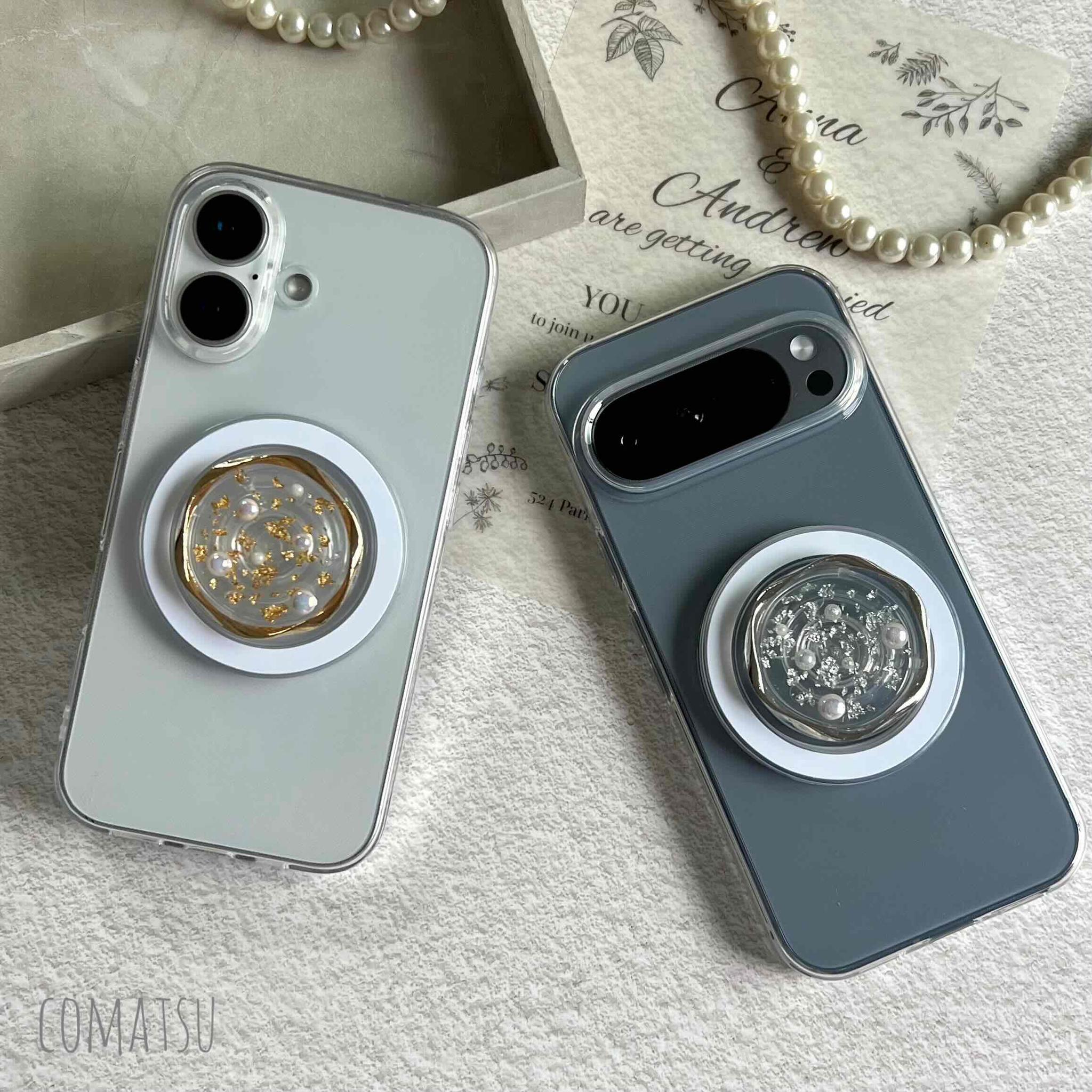 大人ニュアンス仕立て。゜ マグネット式グリップソケット MagSafeケース対応 | 5枚目